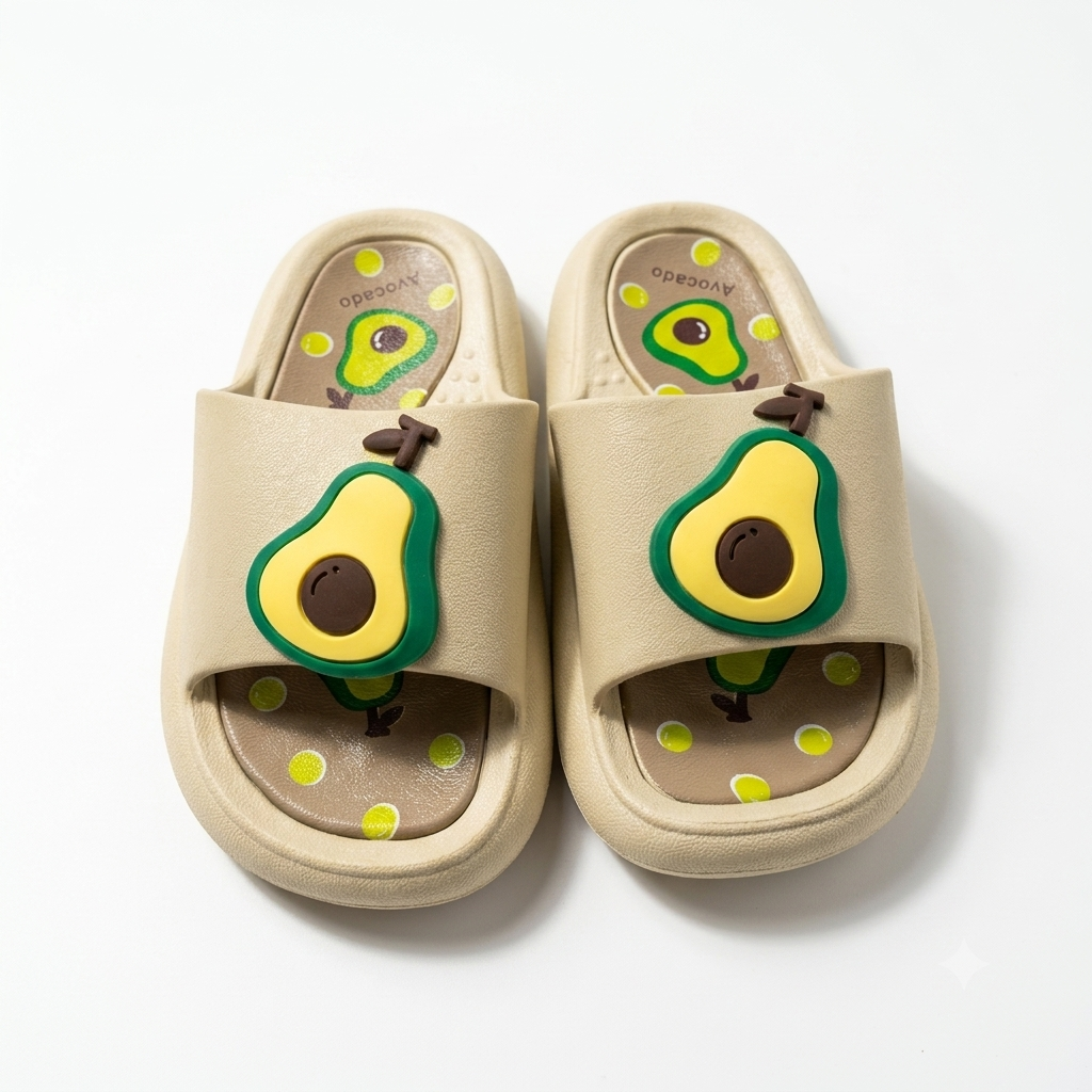 The "Guac-And-Roll" Cozy Avocado Cloud Slides
