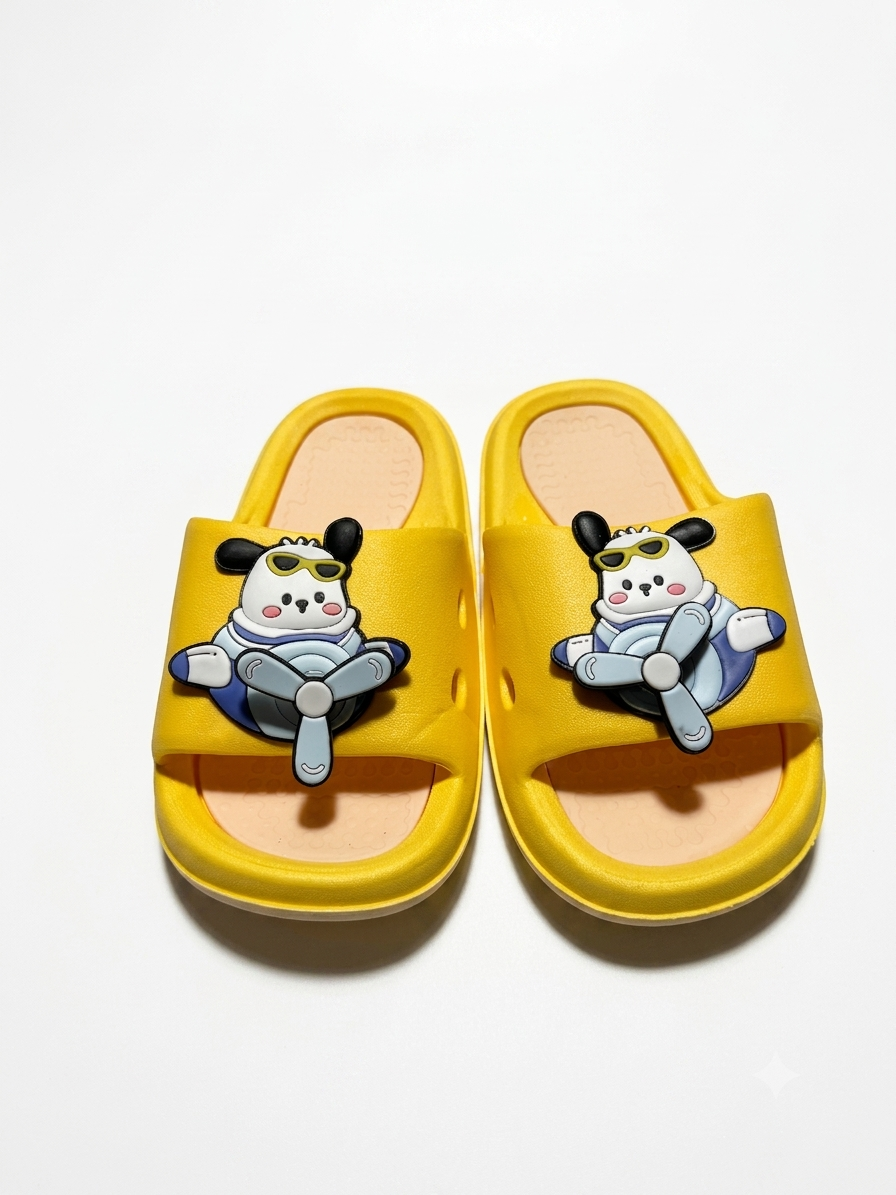 Little Aviator Kids' Cushion Slides – Bright Yellow
