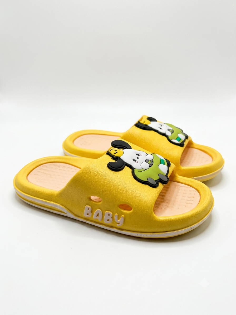 Little Racer Kids' Cushion Slides – Zooming Yellow