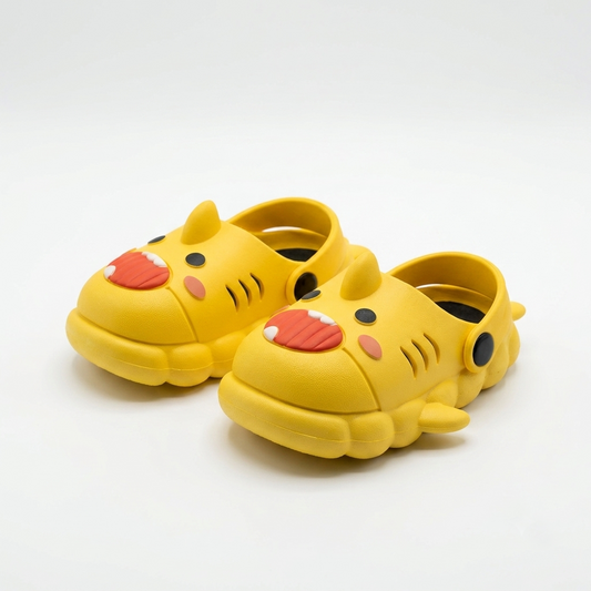 Kids Cartoon Shark Clogs | Sunshine Yellow Lightweight Waterproof