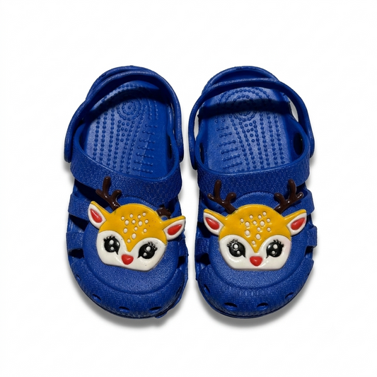Kids Cartoon Deer Slip-On Clogs |Lightweight– Vibrant Royal Blue Kids' Sandals